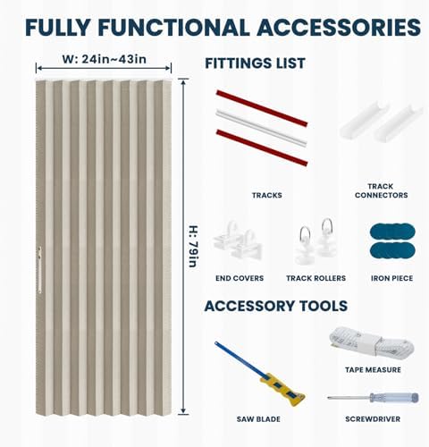 AJAZZ 100 Blackout Accordion Door Curtain Panel