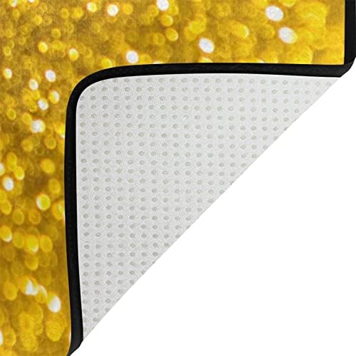 VIGTRO Abstract Diamond Golden Non-Slip Area Rug 36x24