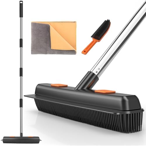FUUNSOO Pet Hair Removal Broom with Squeegee and Comb