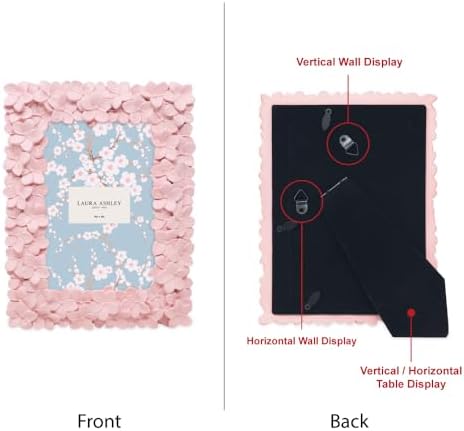 Laura Ashley Pink Flower Textured Resin Frame with Easel Hook