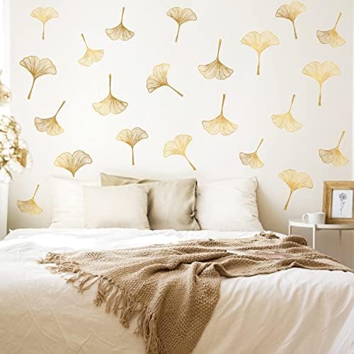 Hataru Golden Leaves Wall Decals Peel and Stick