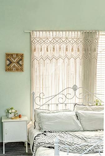 Mkono Macrame Curtain Large Boho Woven Wall Hanging