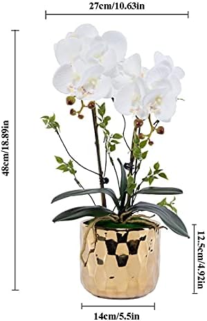 Realistic Artificial Butterfly Orchid with Ceramic Vase Set