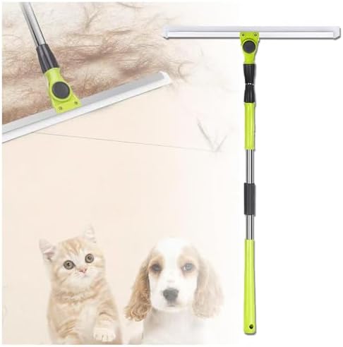 Silicone Broom with 51 Long Handle for Smooth Floors Rugs Windows