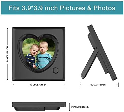 KWANWA Voice Recordable Picture Frame 20S Love Heart Shape 39x39