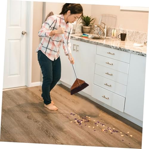 Wood Grain Soft Bristle Hand Broom with Long Handle