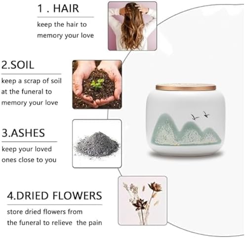 White Small Urn for Ashes - 3 Inch Ceramic Memorial Keepsake 1