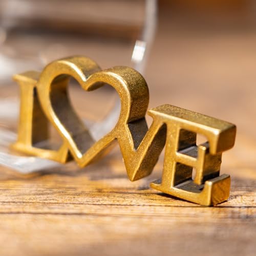 CHOVY Retro Brass Love Sculpture