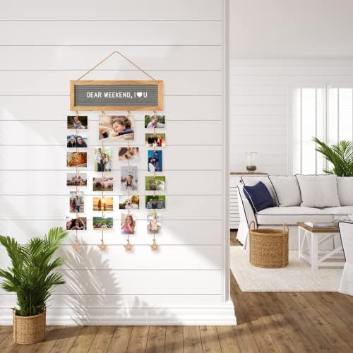 DIY Collage Picture Frame with 340 Letters and 30 Clips