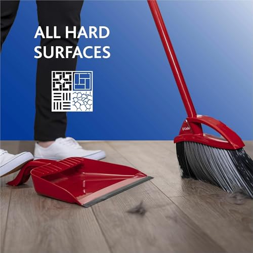 O-Cedar PowerCorner Pet Pro Broom with Dust Pan Red