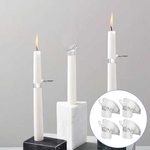 Leopacat 4Pcs Candle Snuffer Set with Shell Pattern and Automatic Stopper