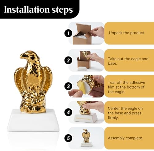 Gold Hawk Eagle Trophy Statue Home Decor