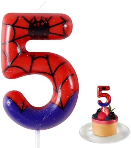 Spider 5th Birthday Candle Cake Topper Decor