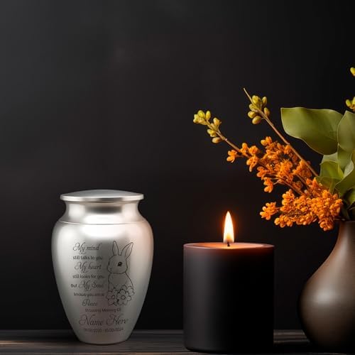 Personalized Baby Loss Mini Urn with Angel Wings