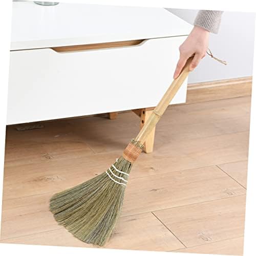 FRCOLOR Hand-Woven Bamboo Broom for Home Cleaning