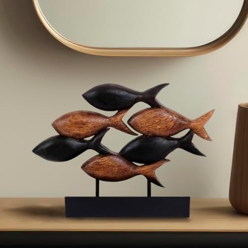 Decozen Wooden Fish Sculpture - Mothers Day Decor