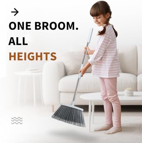 QCFOLY Adjustable Heavy Duty Broom Pack of 2
