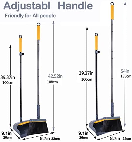 JEHONN Carpet Sweeper with Horsehair Broom and Dustpan Set for Home