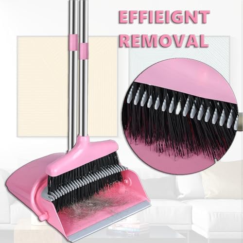 KYDIFS Pink Broom and Dustpan Combo Set