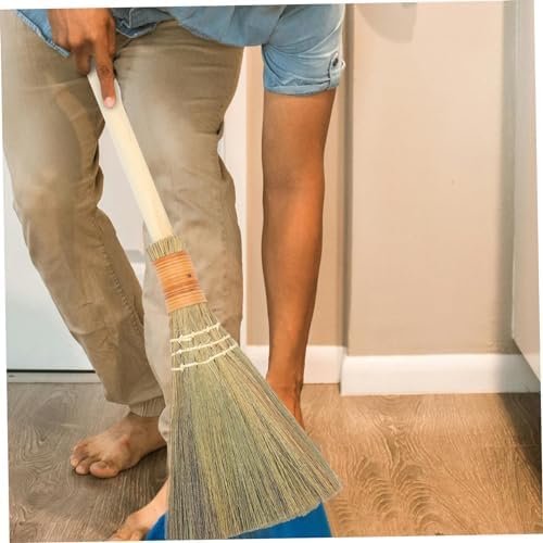 FRCOLOR Hand-Made Straw Woven Broom Small Cleaning Tool