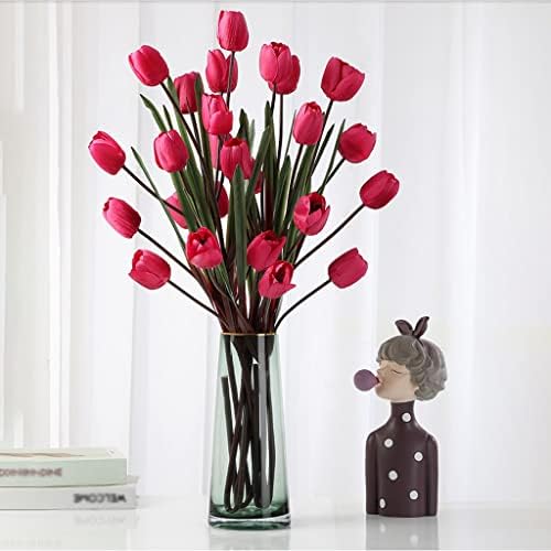 Artificial Silk Tulips with Vase for Wedding Home Decor