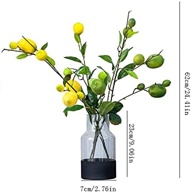 NDRFAWY Artificial Yellow Lemon with Vase for Home Decor
