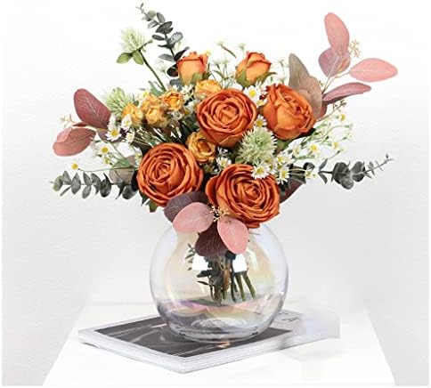 NDRFAWY Artificial Flowers Bouquet with Vase for Home Decor