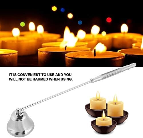 Yosoo ZJchao Candle Snuffer - Long Handle Stainless Steel Bell Shaped Candle Cover Tool