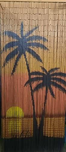 Bamboo Beaded Curtain for Doorways - Artistic Design Natural Material