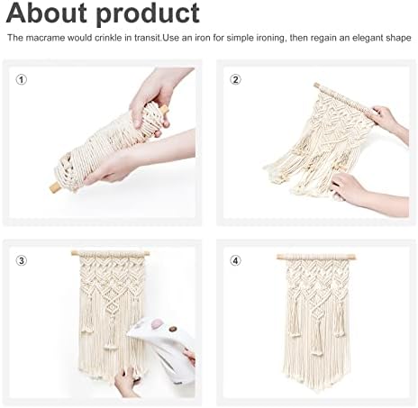Mkono 2 Pcs Macrame Wall Hanging Boho Geometric Decor
