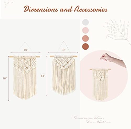 Mkono 2 Pcs Macrame Wall Hanging Boho Decor