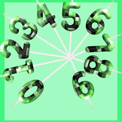 Pixel Birthday Candle Green 3 Retro Game Design