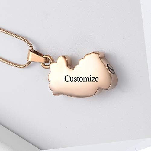 Imrsanl Footprint Cremation Urn Pendant for Ashes