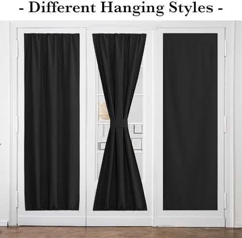 RYB HOME 100 Blackout Door Curtain for French Doors