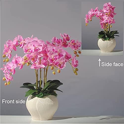 Realistic Artificial Orchid Set with Ceramic Vase