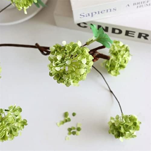 Artificial Hydrangea Set with Glass Vase for Home Decor