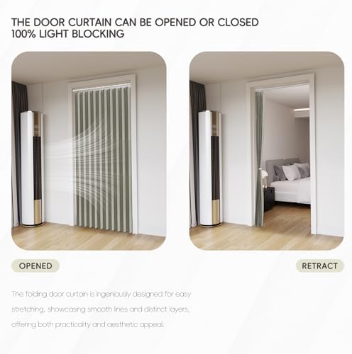 Jilron Blackout Fabric Door Curtain with Magnetic Closure