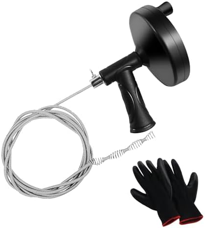 33 Feet Drain Snake Auger with Gloves for Clog Removal