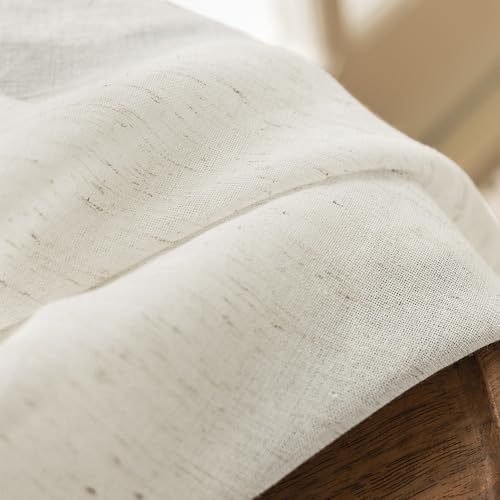 FMFUNCTEX Linen Sidelight Curtains 72 Beige 2 Panels