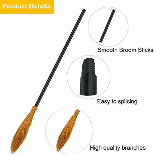 2 Pack Halloween Witch Broom Plastic Broomstick Props
