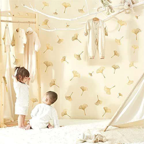 Hataru Golden Leaves Wall Decals Peel and Stick