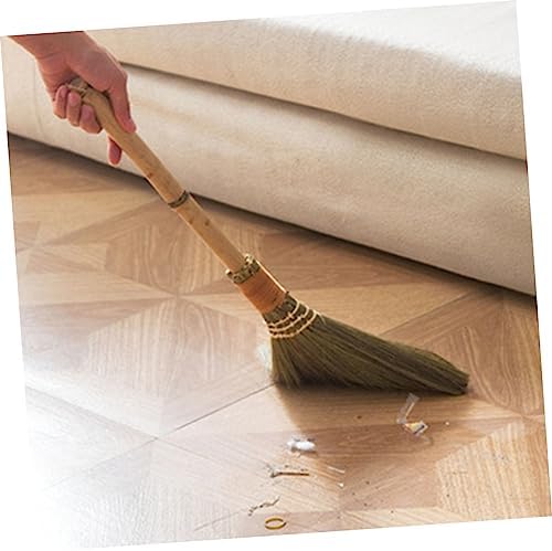 FRCOLOR Hand-Woven Bamboo Broom for Home Cleaning
