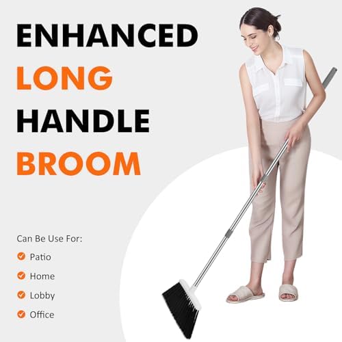 NACENA 55 Inch Heavy Duty Broom with 4 Pack