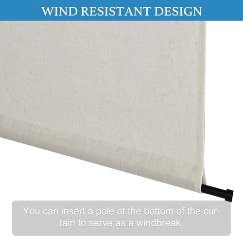 RYB HOME Linen Blend French Door Curtain Panel