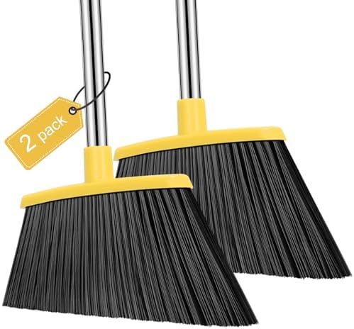 NACENA Heavy Duty Angle Broom 55 Inch Long Handle 2 Pack