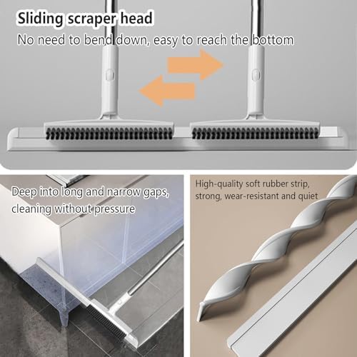 2 in 1 Silicone Broom with Squeegee for Floors and Windows