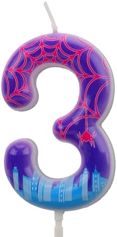 SAVITA Purple Spider Number Candle 3