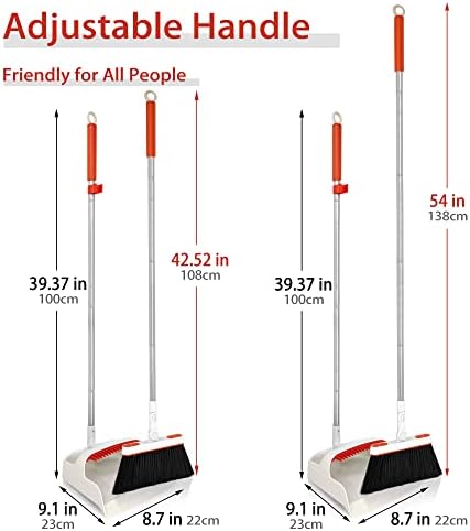 JEHONN Carpet Sweeper Manual with Horsehair Broom and Dustpan Set