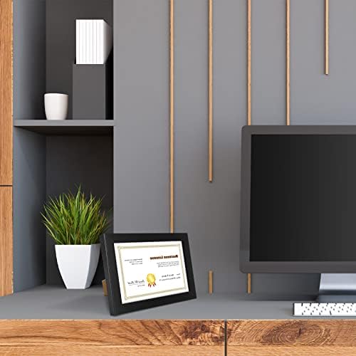 Golden State Art 55x85 Business License Frame Black Solid Wood with Tempered Glass