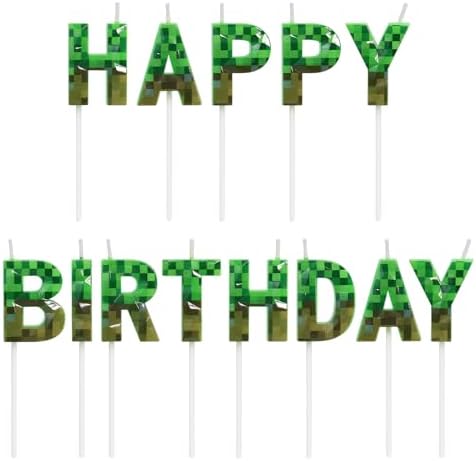 OGnomiFX Happy Birthday Pixel Candles Set Green 1